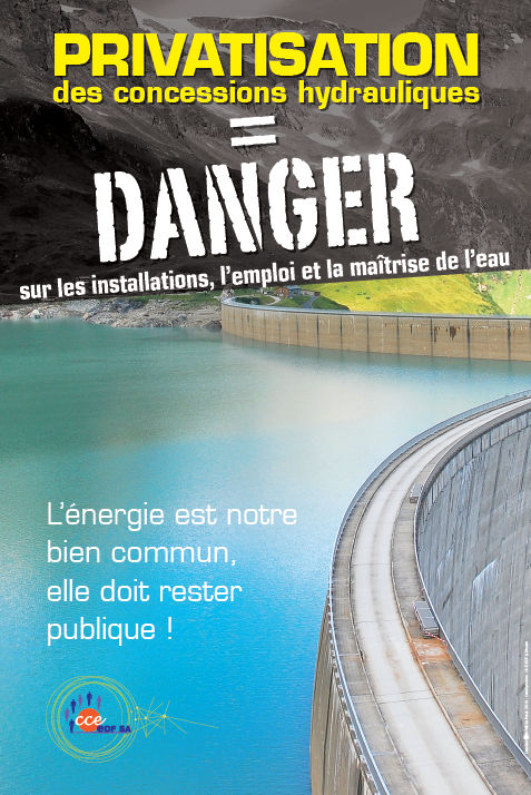 Affiche du CCE EDF sur le danger de la privatisation